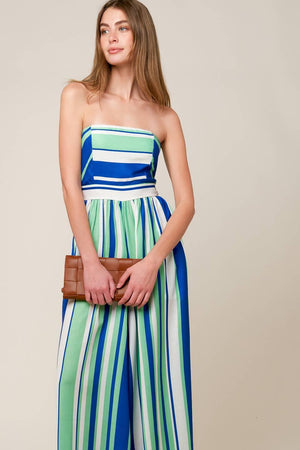 RIVERSIDE SIPS WOVEN JUMPSUIT.