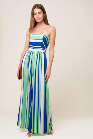 RIVERSIDE SIPS WOVEN JUMPSUIT.