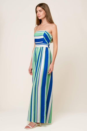 RIVERSIDE SIPS WOVEN JUMPSUIT.