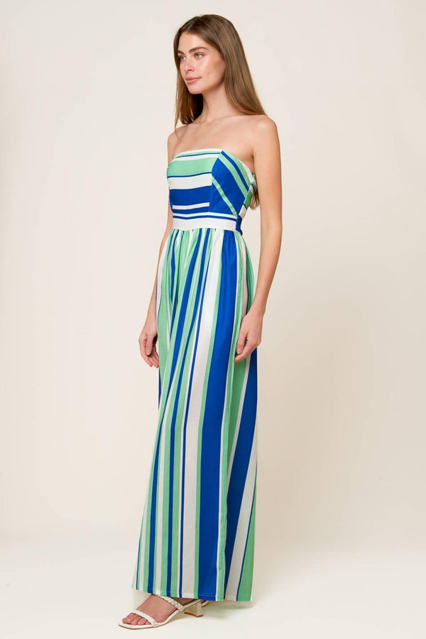 RIVERSIDE SIPS WOVEN JUMPSUIT.