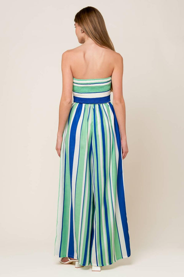 RIVERSIDE SIPS WOVEN JUMPSUIT.