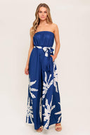 SERENE DAYS NAVY WOVEN JUMPSUIT.