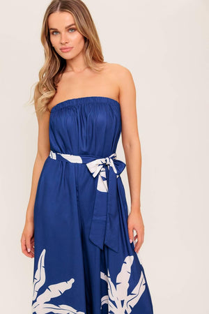 SERENE DAYS NAVY WOVEN JUMPSUIT.