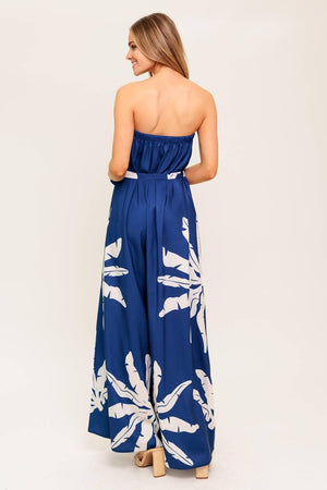 SERENE DAYS NAVY WOVEN JUMPSUIT.