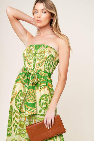 CAMERON MEADOW GREEN WOVEN JUMPSUIT.