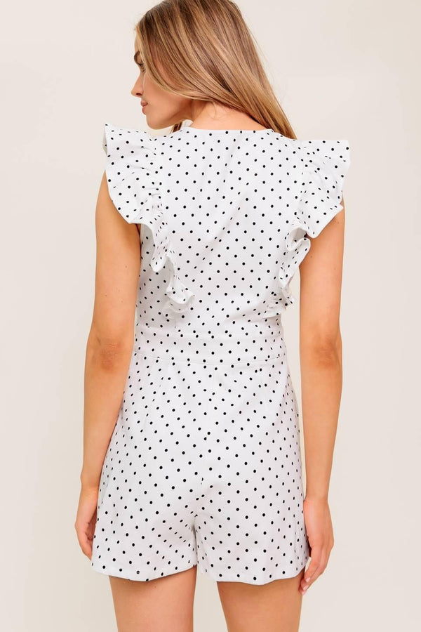 SUNNY MOOD WOVEN ROMPER.