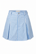 Blue with white stripes skort on a white background | Flying Tomato