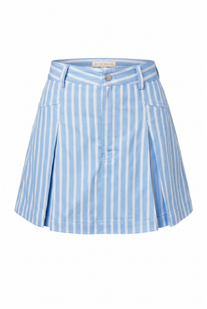 Blue with white stripes skort on a white background | Flying Tomato