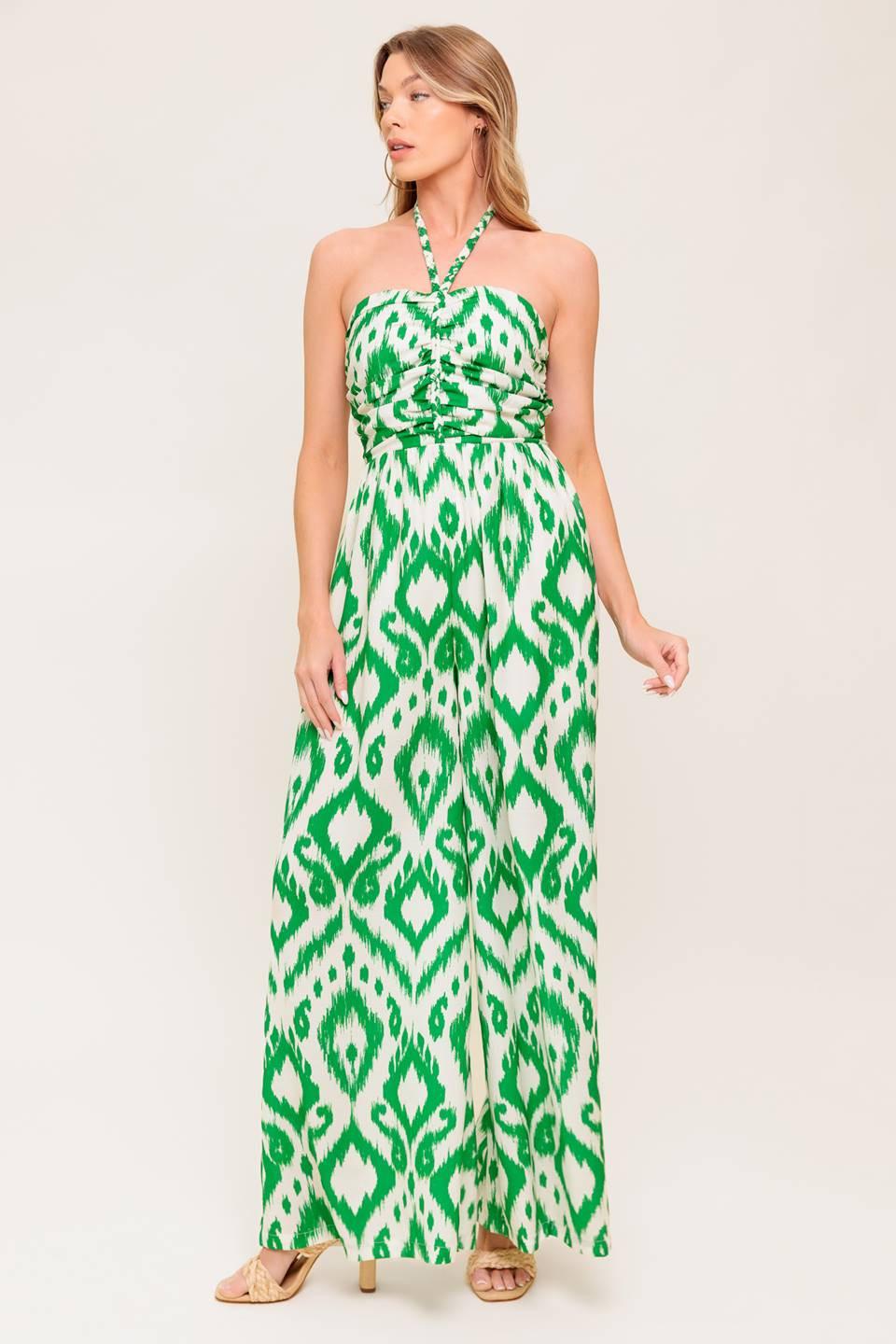 ANGELIC TOUCH GREEN WOVEN JUMPSUIT l FLYING TOMATO IVORY GREEN / S ANGELIC TOUCH GREEN WOVEN JUMPSUIT l FLYING TOMATO IVORY GREEN / S