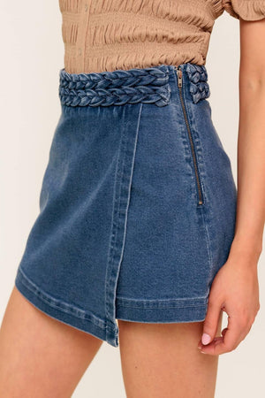 FRENCH MOSS DENIM SKORT.