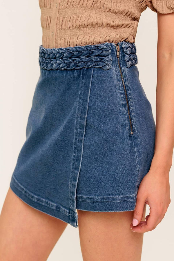 FRENCH MOSS DENIM SKORT.