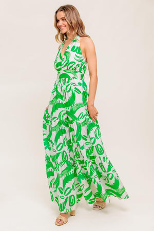 GARDEN WHISPER GREEN WOVEN JUMPSUIT.