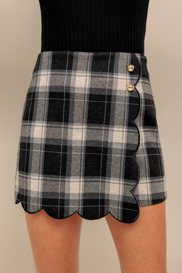 FRENCH BELL WOVEN PLAID SKORT.