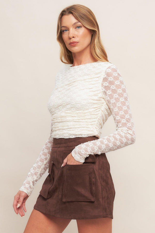 WESTERN ROMANCE FAUX SUEDE SKORT.