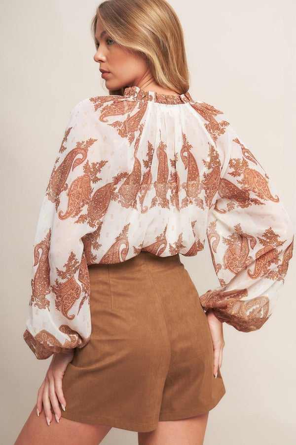 DESERT FLOWER FAUX SUEDE SKORT.