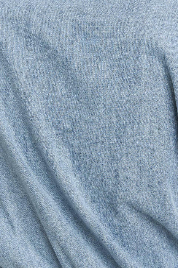 QUIET LUXURY LIGHTWEIGHT DENIM JUMPSUIT.