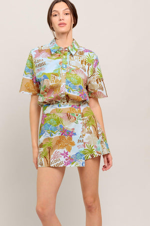 SUNSHINE GETAWAY WOVEN SKORT - Flying Tomato - SHORTS - Flying Tomato