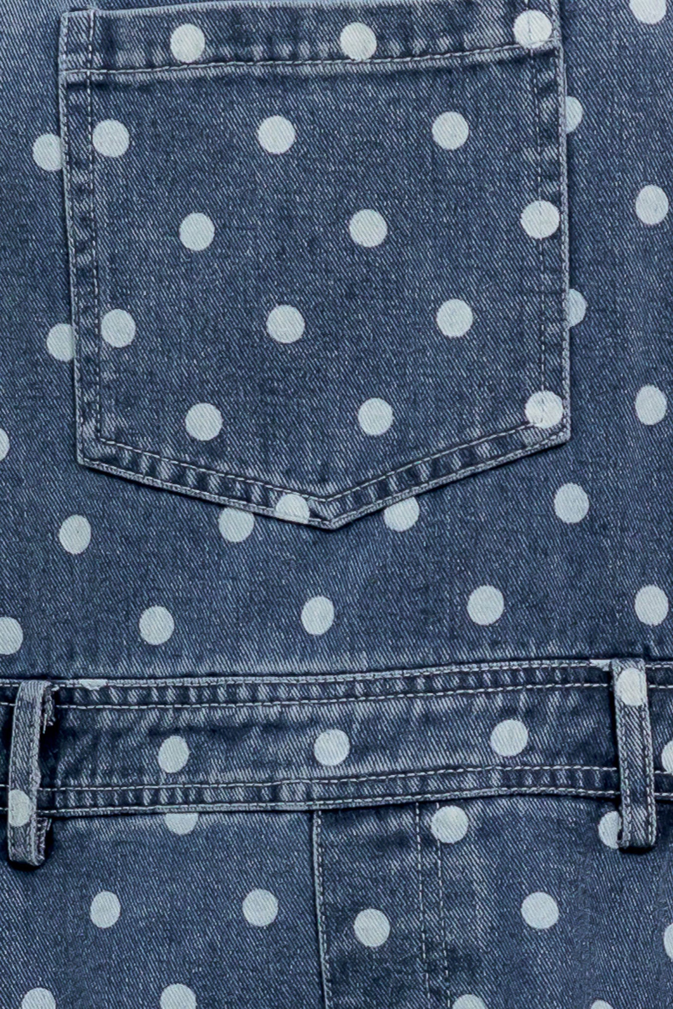 EVERYDAY POLKA OVERALL DENIM JUMPSUIT