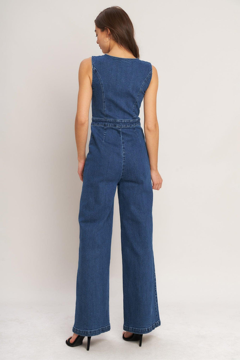 CITY STROLL DENIM JUMPSUIT.