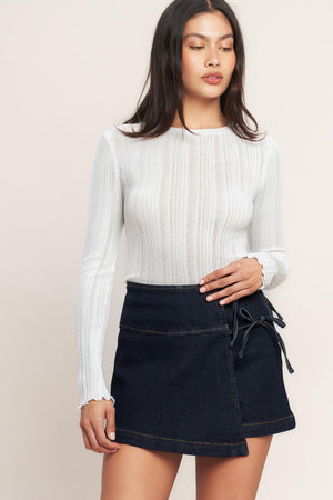 WEEKEND READY DENIM SKIRT.