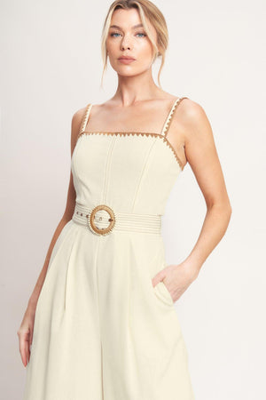 THE QUIET STATEMENT WOVEN JUMPSUIT.