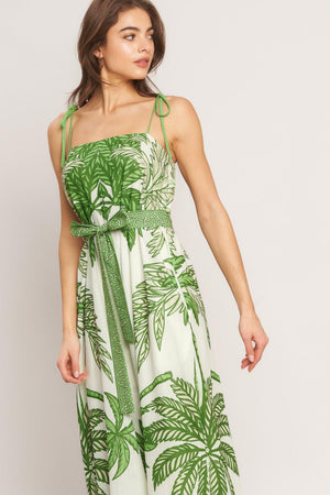 PALM LUXE WOVEN JUMPSUIT.