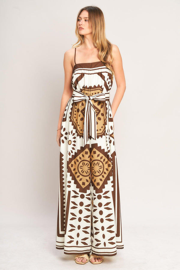EARTHY ELEGANCE BOHO WOVEN JUMPSUIT.