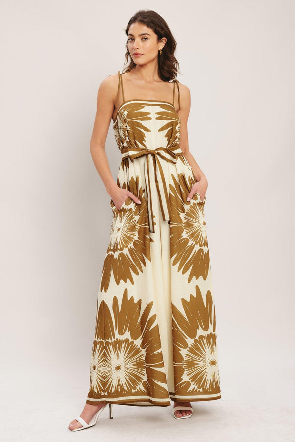 DESERT SUNBURST WOVEN JUMPSUIT.