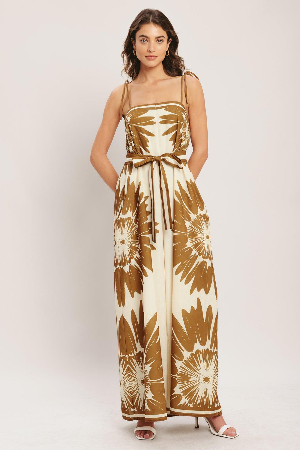 DESERT SUNBURST WOVEN JUMPSUIT.