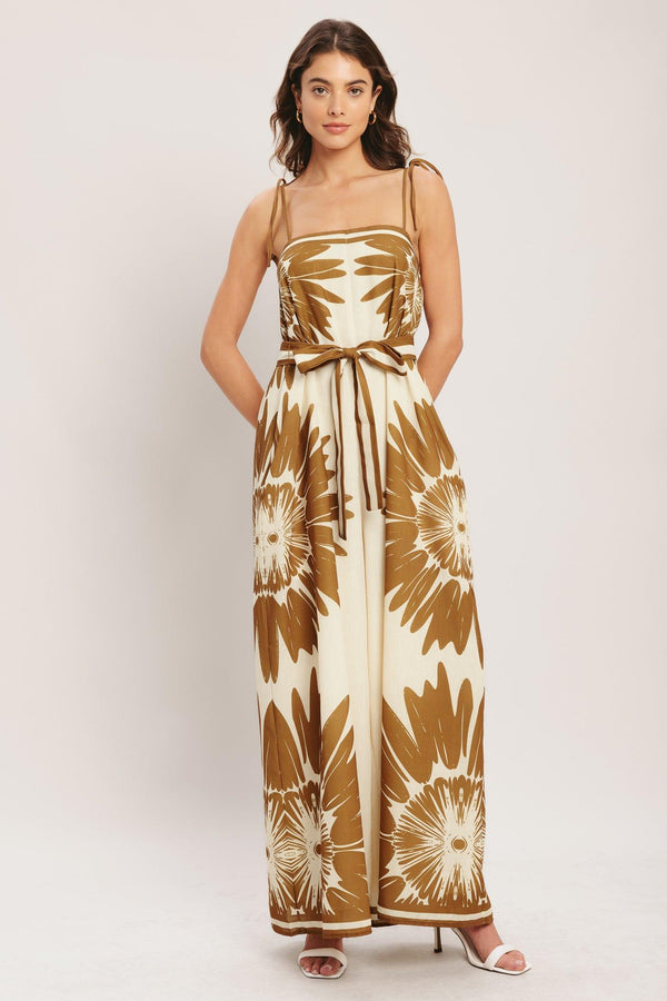 DESERT SUNBURST WOVEN JUMPSUIT.