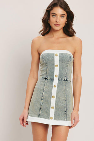 YACHT CLUB ACID WASHED SKORT ROMPER.