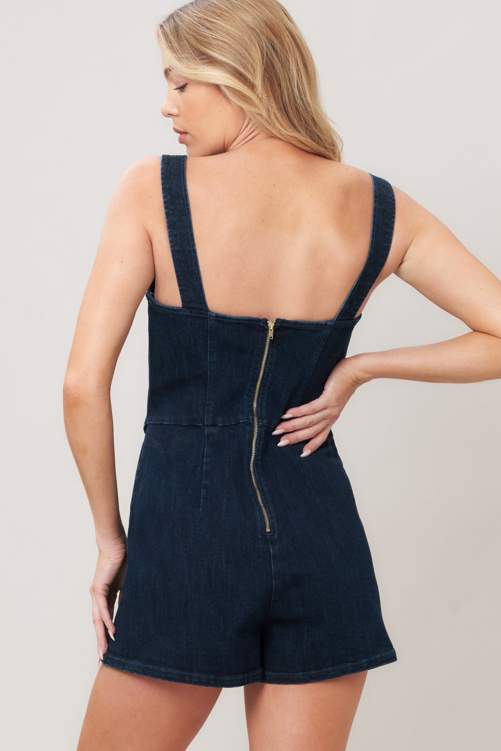 URBAN EDGE DENIM ROMPER.