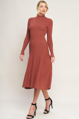 STOLEN KISSES SWEATER MIDI DRESS.