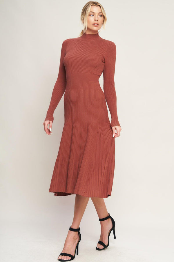STOLEN KISSES SWEATER MIDI DRESS.