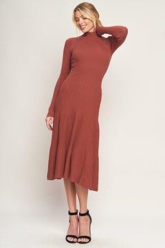 STOLEN KISSES SWEATER MIDI DRESS.