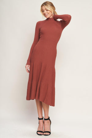 STOLEN KISSES SWEATER MIDI DRESS.