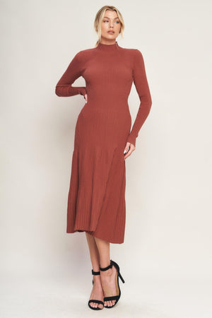 STOLEN KISSES SWEATER MIDI DRESS.