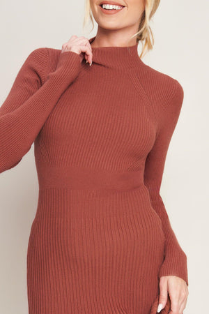 STOLEN KISSES SWEATER MIDI DRESS.