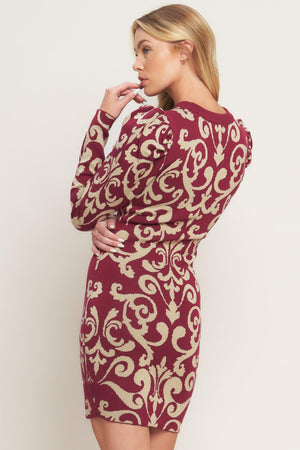 BASK IN LOVE SWEATER MINI DRESS.