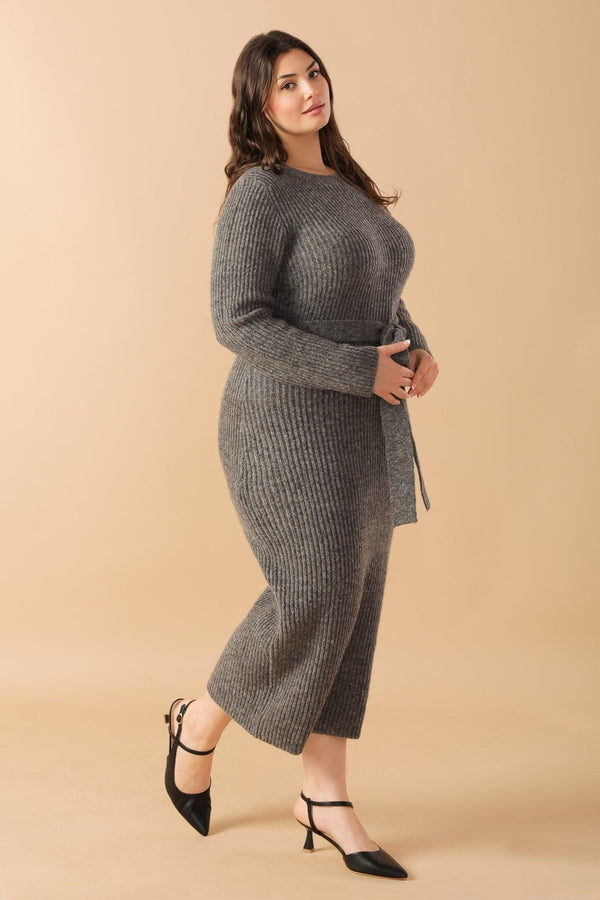 BE GOOD TO ME SWEATER MIDI DRESS.