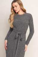 BE GOOD TO ME SWEATER MIDI DRESS.