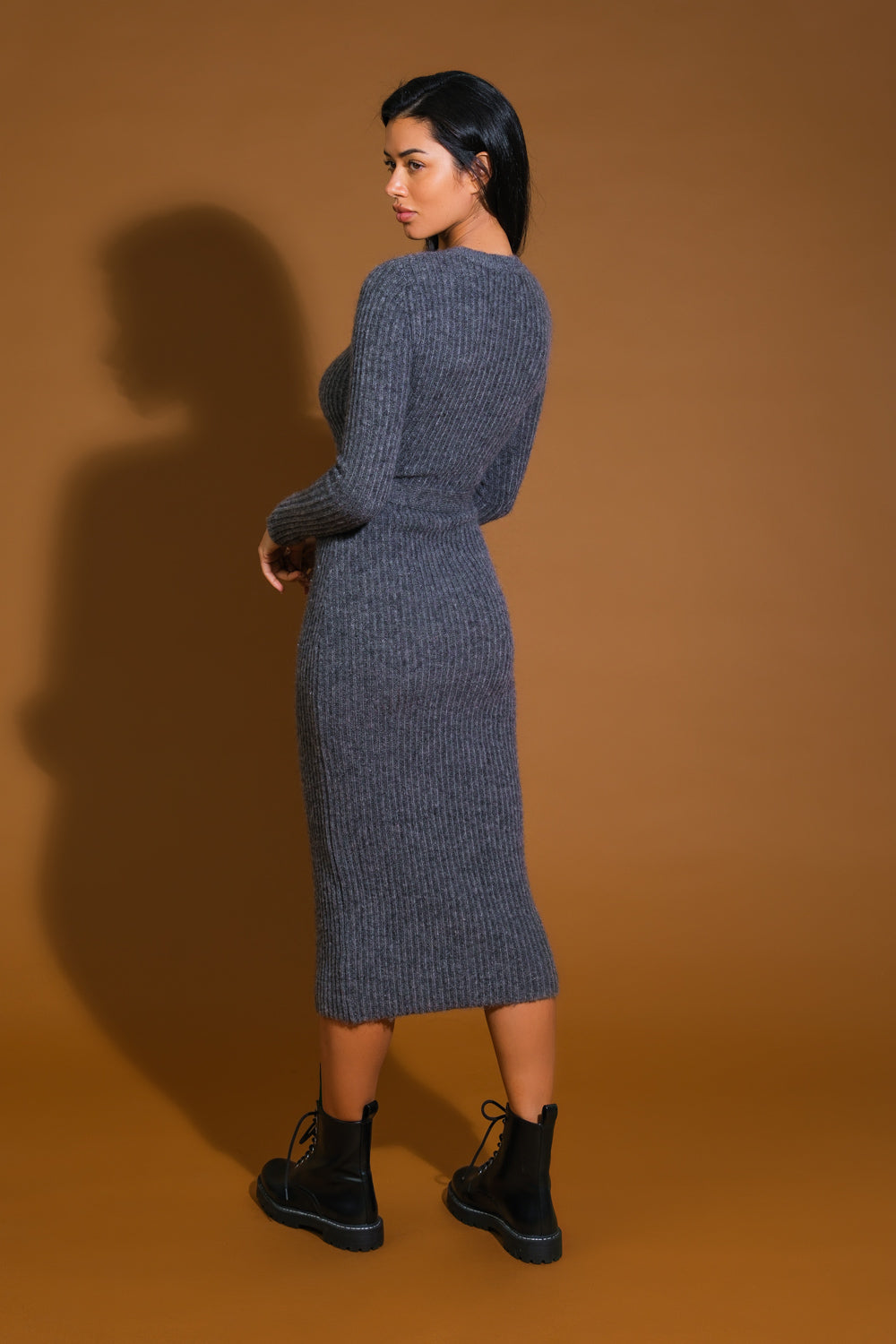 BE GOOD TO ME SWEATER MIDI DRESS