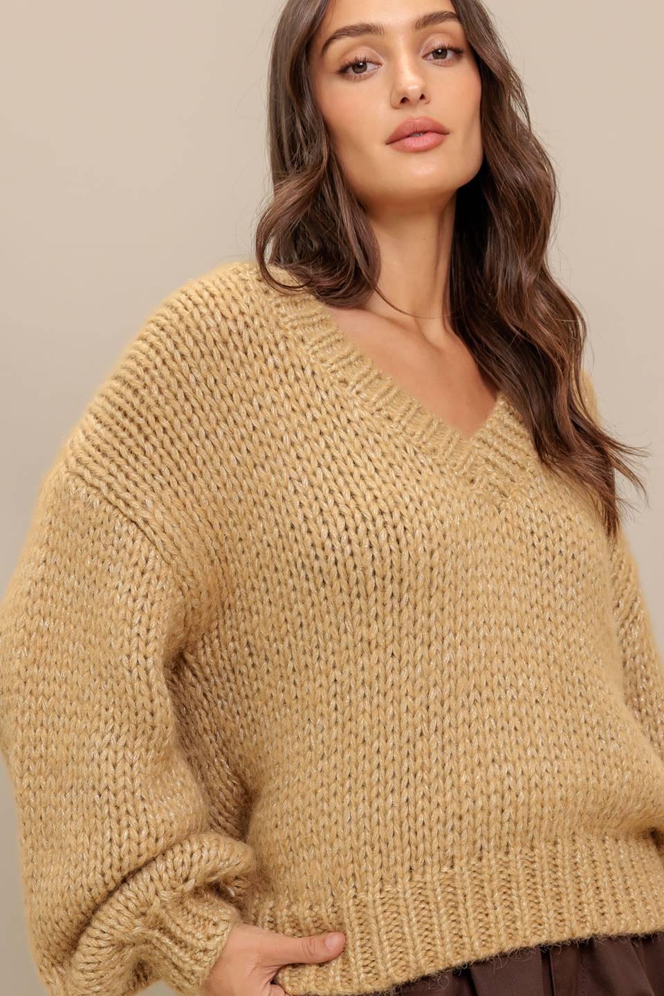 EARTHY TOUCH SWEATER KNIT TOP - Flying Tomato - SWEATERS - Flying Tomato