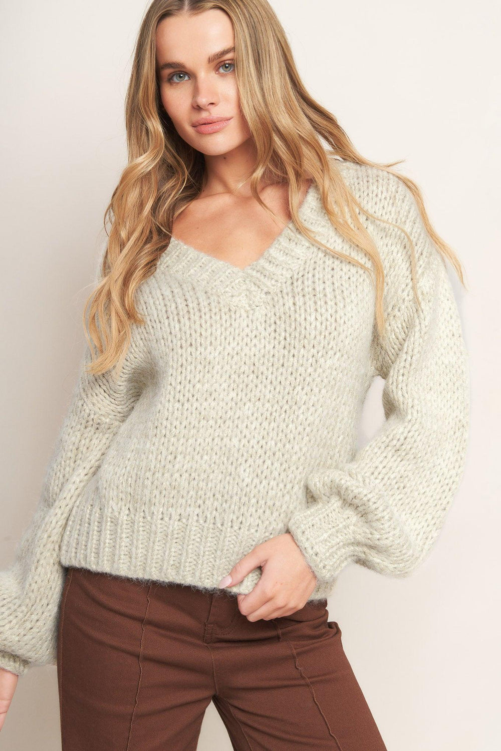 EARTHY TOUCH SWEATER KNIT TOP - Flying Tomato - SWEATERS - Flying Tomato