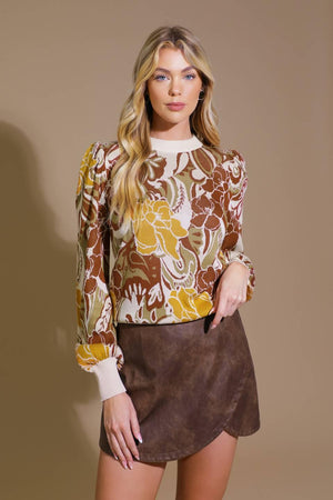KEEPING TABS JACQUARD PULLOVER SWEATER TOP.