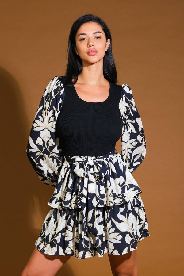 ALL MY LIFE SWEATER WOVEN MINI DRESS.