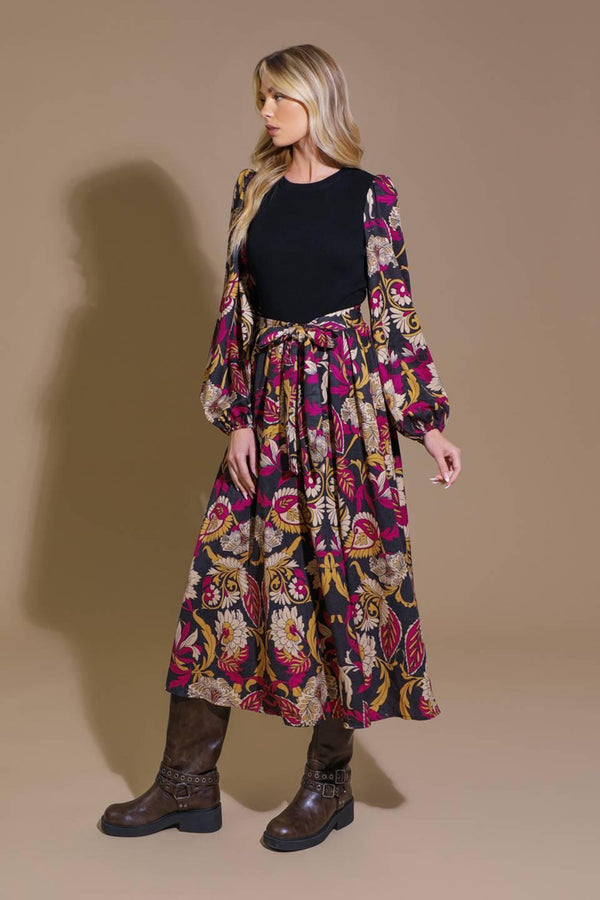 CRUSHING ON COZY WOVEN MIDI DRESS.