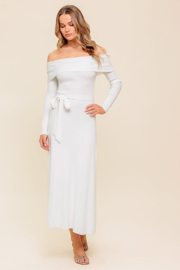 ALL A FANTASY SWEATER MIDI DRESS.