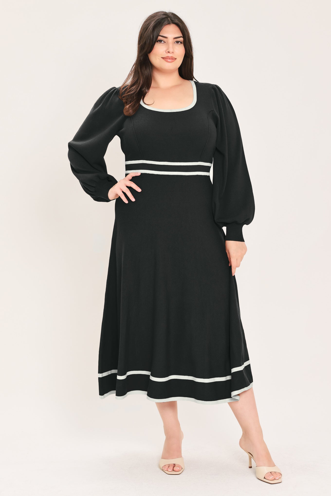 CEDAR LINE ELEGANCE SWEATER MIDI DRESS