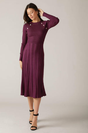 HIGH STANDARDS SWEATER MIDI DRESS.
